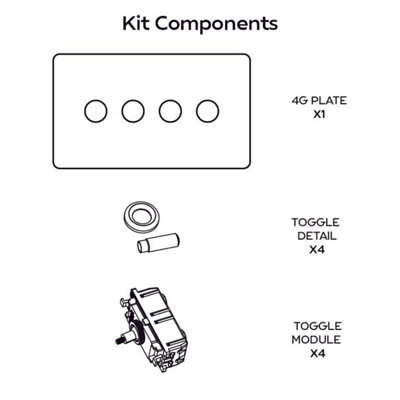 KEPLER 4G Two Way Knurled Toggle Switch - Brass
