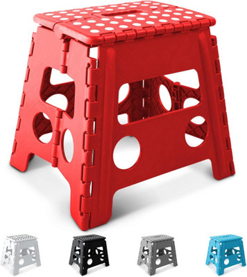 QUMOX Step Stool for Adults, Folding Stool with Load Capacity of 220 Pounds, Small Steps Conveniently Used as Stools to Sit on for Camping/Outdoor/Indoor /Bedroom/Bathroom (ArmyGreen
