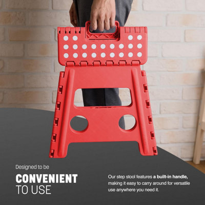 KEPLIN 13 Inch Heavy Duty Folding Step Stool Non Slip Foldable Footstool for Toddlers Children and