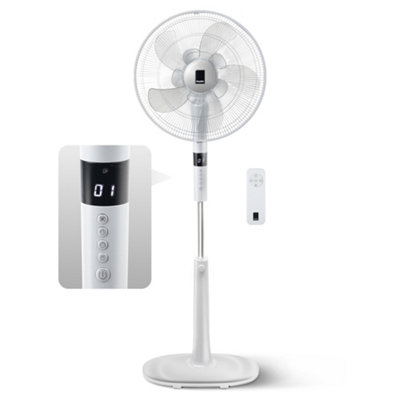 KEPLIN 16 Inch Pedestal Fan 26-Speed with UK & EU Plug, 10 Blades Standing Fan, Remote Control & LED Display Adjustable Height. Price Comparisons | Compare The Build