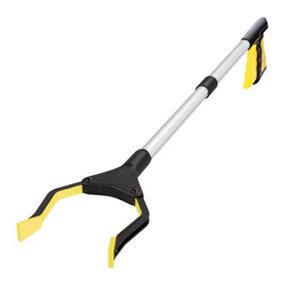 KEPLIN 32" Yellow Foldable Litter Picker - Multi-Functional & Versatile Long Reach Grabber Tool with Secure Rotating Gripper
