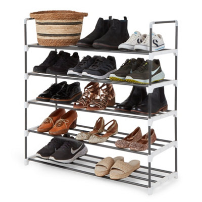 KEPLIN 5 Tier Metal Shoe Rack - Grey