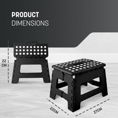 BLACKSPACE 9" Folding Step Stool For Kids Or Adults, 300 Lbs Capacity