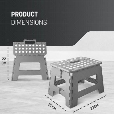KEPLIN 9 Inch Heavy Duty Folding Step Stool, Non-Slip Foldable ...