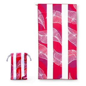 KEPLIN 90cm x 160cm, Lightweight Beach Towel - Quick Dry, Sand-Free, Compact and Stylish - Red Leaf