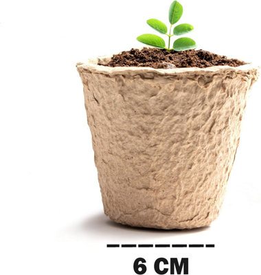 KEPLIN 96 Piece Round Biodegradable Organic Fibre Seedling Pots for ...
