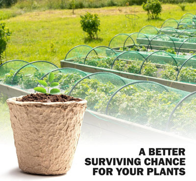 KEPLIN 96 Piece Round Biodegradable Organic Fibre Seedling Pots for ...