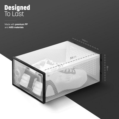 KEPLIN Black Stackable Shoe Storage Boxes Premium Quality, Durable ...
