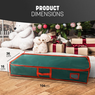 Christmas Cylinder Wrapping Paper Storage Bag, Waterproof, Heavy Duty, Rip Resistant 600D Oxford Fabric Wrapping Paper Roll Organiser For Christmas, Easter, Gift (105 X 28cm) - Black