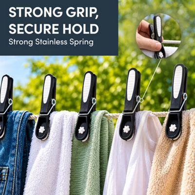 KEPLIN Clothes Pegs with Metal Spring for Strong Grip for Washing Line ...