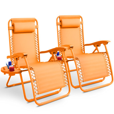 KEPLIN Gravity Chair Monocolour Adjustable Reclining Zero Gravity Lounger for Garden & Patio Foldable Lightweight Chair with Ergon