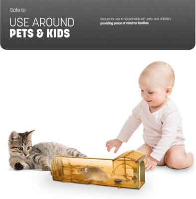 2 Pièces Piège à Souris Vivante, Mouse Trap Intelligent Facile à