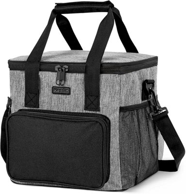 KEPLIN Insulated Cooler Bag Waterproof & Leak Resistant with Shoulder Strap, Side & Front Pockets Portable Lunch Box for Picnic