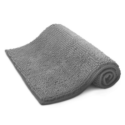 KEPLIN Non-Slip Microfibre Bath & Toilet Mat - 40cm x 60cm - Light Grey