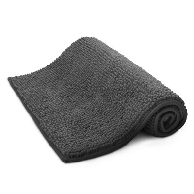 KEPLIN Non-Slip Microfibre Bath & Toilet Mat - (40x60cm) Grey