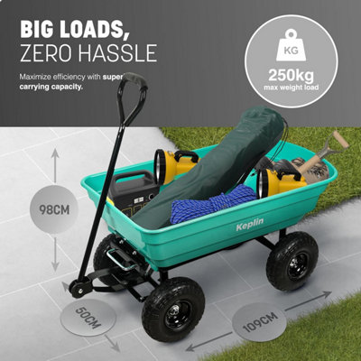 Keplin Plastic Wheelbarrow Cart 75L 250kg Load, Heavy Duty Wheel Barrow ...