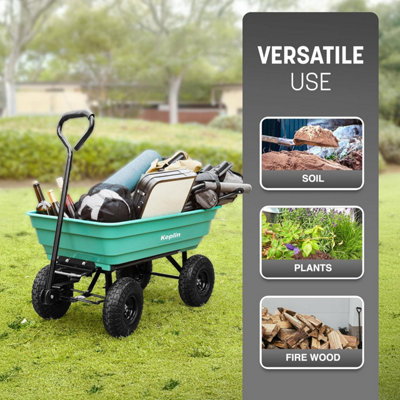 Keplin Plastic Wheelbarrow Cart 75L 250kg Load, Heavy Duty Wheel Barrow ...