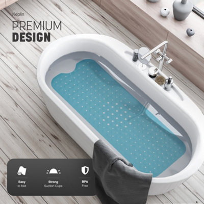 KEPLIN Premium Non-Slip Bath Mat - (40x100cm) - Blue