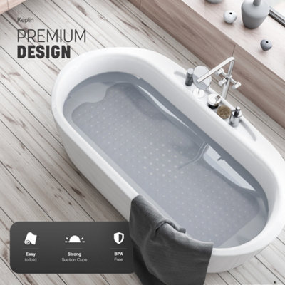 Keplin - Premium Non-Slip Bath Mat - (40x100cm) - Clear
