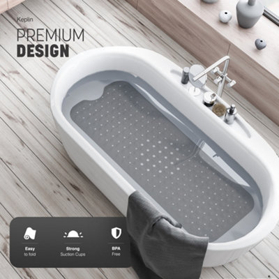 KEPLIN Premium Non-Slip Bath Mat - (40x100cm) - Grey