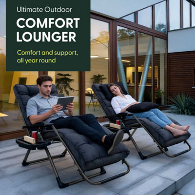 KEPLIN Square Tube Gravity Chair Cushion Extra Wide 72cm Recliner