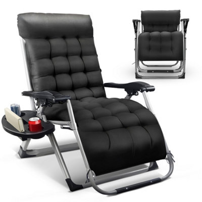 KEPLIN Square Tube Gravity Chair with Cushion Extra Wide 72cm Recliner ...