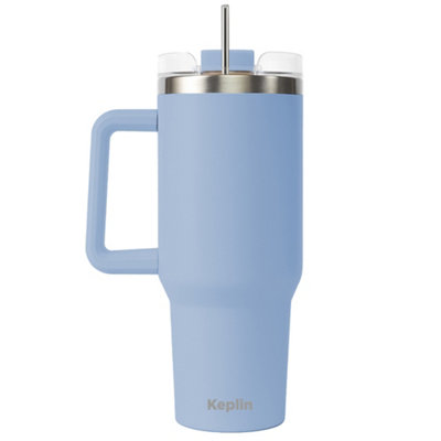 Keplin Tumbler 40 oz with Handle, Stainless Steel, Light Blue