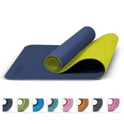 KEPLIN Yoga Exercise Mat with Carry Strap Large Non Slip Comfortable Training Workout Floor Mat for Home or Outdoor Gym