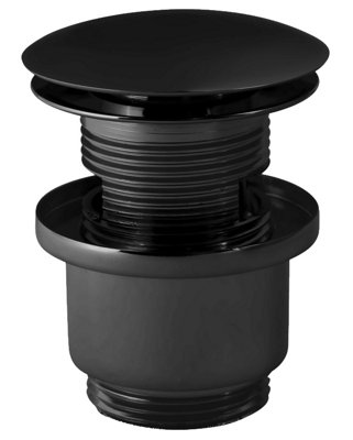 Kerra Black Powder Coated Brass Slotted Button Waste Basin Plug Sink Click Clack