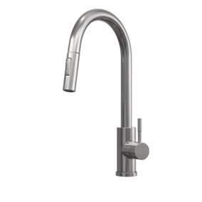Kersin Cato Brushed Steel Kitchen sink Mixer Tap with Pull-Out Hose and Spray Head