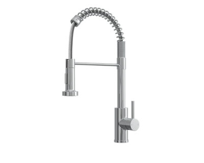 Kersin Contra Chrome Kitchen Mixer Tap with Spring Style Flexi Pull-Out ...