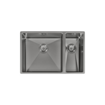 Kersin Elite Brushed Stainless Steel Undermounted 1.5 Bowl Sink (W) 670 x (L) 440mm