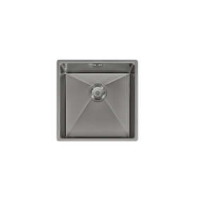 Kersin Elite Brushed Stainless Steel Undermounted 1 Bowl Sink (W) 440 x (L) 440mm