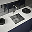 Kersin Elite Brushed Stainless Steel Undermounted 1 Bowl Sink (W) 440 x (L) 440mm