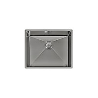 Kersin Elite Brushed Stainless Steel Undermounted 1 Bowl Sink (W) 540 x (L) 440mm