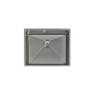 Kersin Elite Brushed Stainless Steel Undermounted 1 Bowl Sink (W) 540 x ...