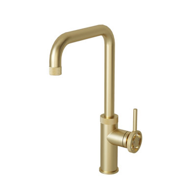 Kersin Labor Brushed Brass Industrial Style Side Lever Kitchen Mixer Tap