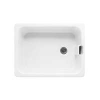 Kersin Lamont Gloss White Belfast 1 Bowl Fireclay Ceramic Kitchen Sink (W) 455 x (L) 595mm