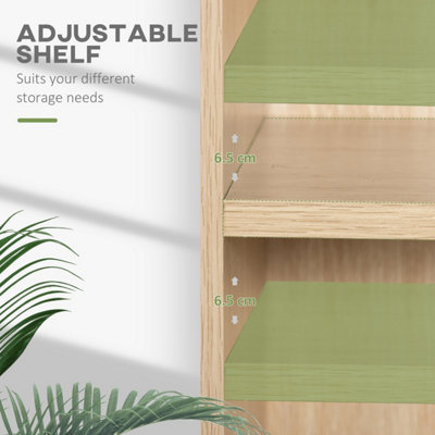 Kesa Low 2-Tier Bookcase, Natural Oak Effect Finish, Adjustable Middle Shelf, 60 x 24 x 63 cm