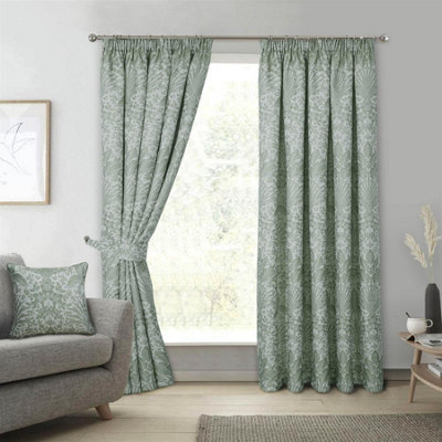 Keswick Floral Fully Lined Pencil Pleat Curtains | DIY at B&Q