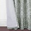 Keswick Green Woven Leaf 3" Pencil Pleat Curtains