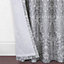 Keswick Grey Woven Leaf 3" Pencil Pleat Curtains