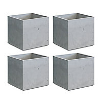 Keter 4PC Light Grey Beton Cube 1.3L Plant Pot - 11.5cm