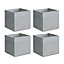 Keter 4PC Light Grey Beton Cube 2L Plant Pot - 13cm