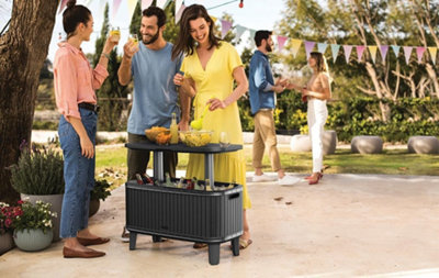 Keter 56 Litre Cooler Bevy Bar and Serving Station Black