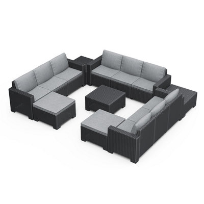 Keter California 11 Seater Garden Corner Set - Grey