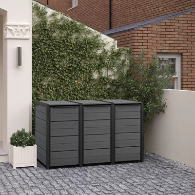 Keter Cortina Hide Away Bin Store - 3 Section Wheelie Bin Storage for ...