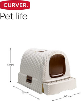 Keter Curver Cat Litter Box - Ivory/Beige