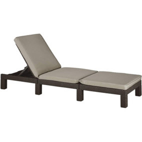 Keter Daytona Sunlounger Brown With Taupe Cushions