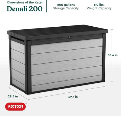 Keter Denali Cushions Storage Box Easy to Open Garden Balcony Waterproof 757L